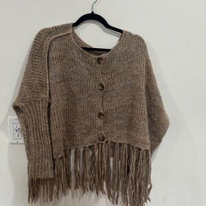Fringed Brown Sweater